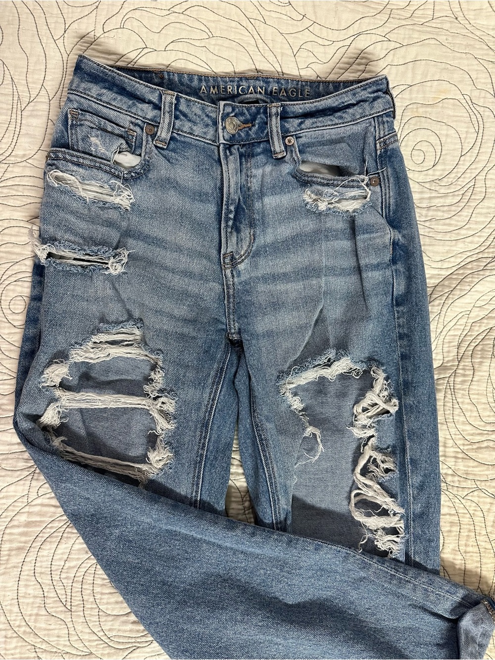 American Eagle Light Blue Ripped Jeans